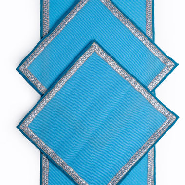 Sky Blue Pooja Mat Set 1