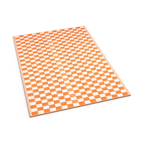 Orange Checkered Mat - Shradha Mats