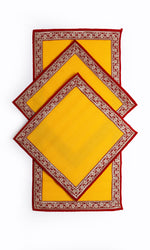 Yellow Pooja Mat Set 2