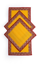 Yellow Pooja Mat set 3